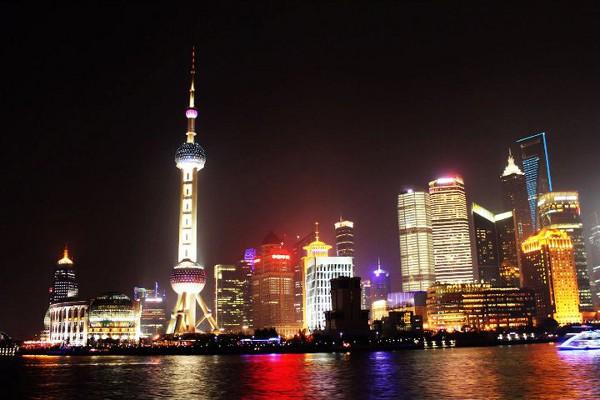 The Shanghai, China Night Skyline