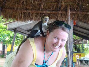 Devon with a monkey on her back!