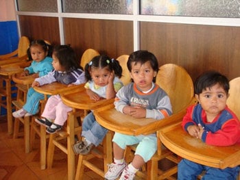 Work with children in Ecuador