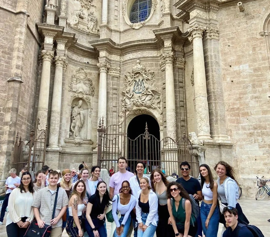 Group pic in front of Valencia cathedral