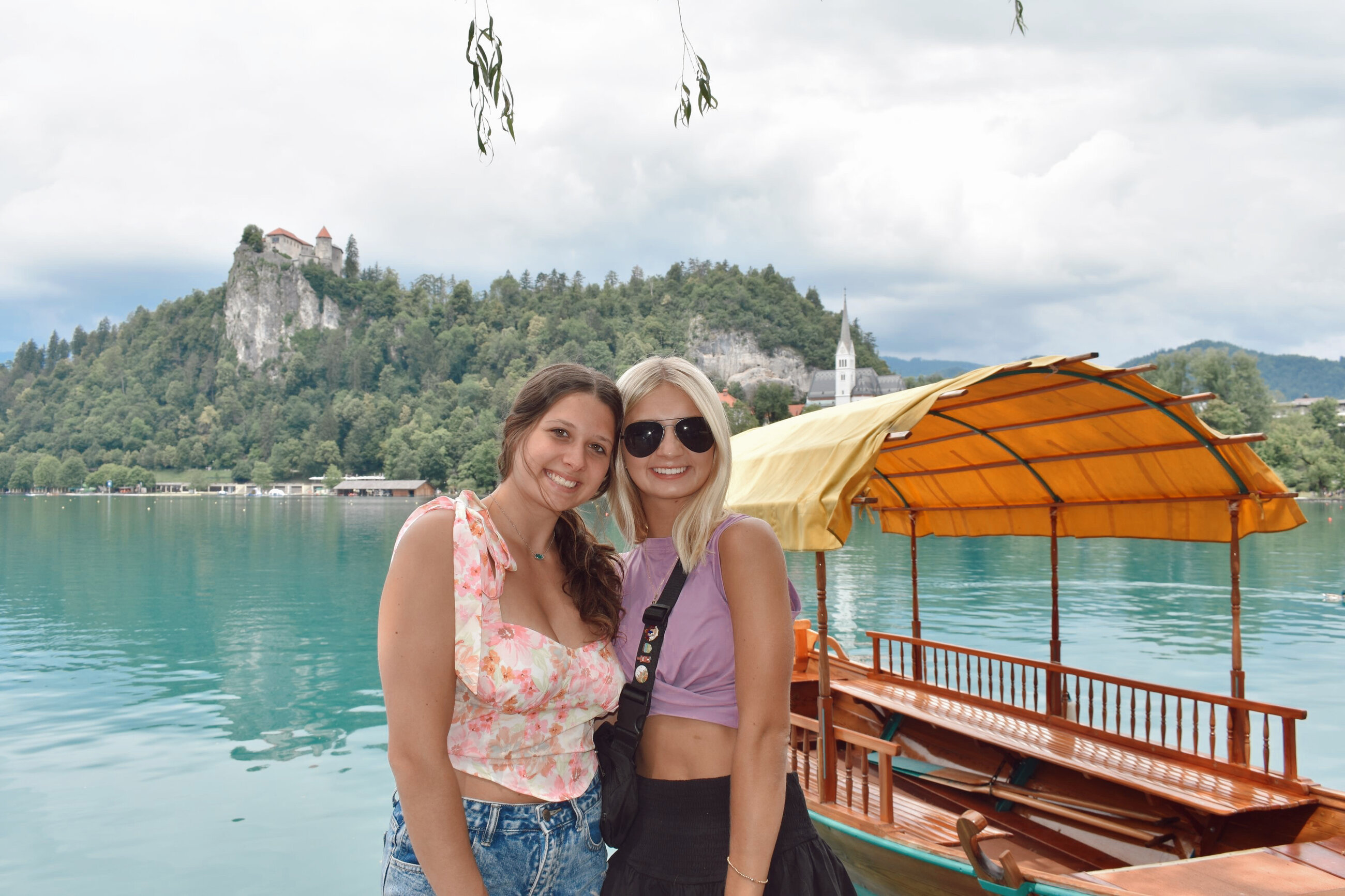 Us on Pletna boats in Bled!!