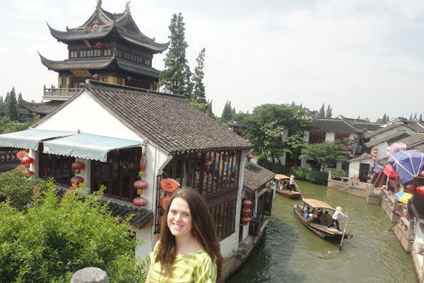 Angelika out and about in Shanghai, where she interned for 2 months