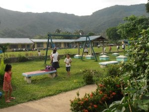 local school children playing in the school yard