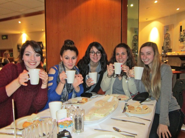 Gabrielle and Friends drink tea in London