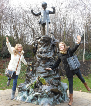 Ashley with a friend in London, where she studied abroad