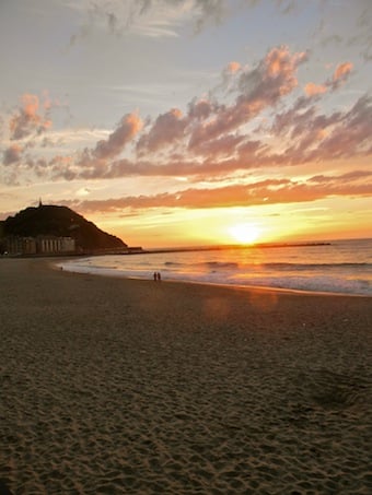 sunsetting off spanish coast