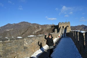 Inneke visiting the Great Wall of China
