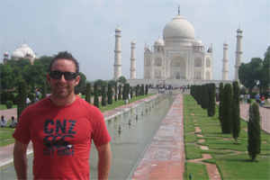 A volunteer exploring the Taj Mahal in India
