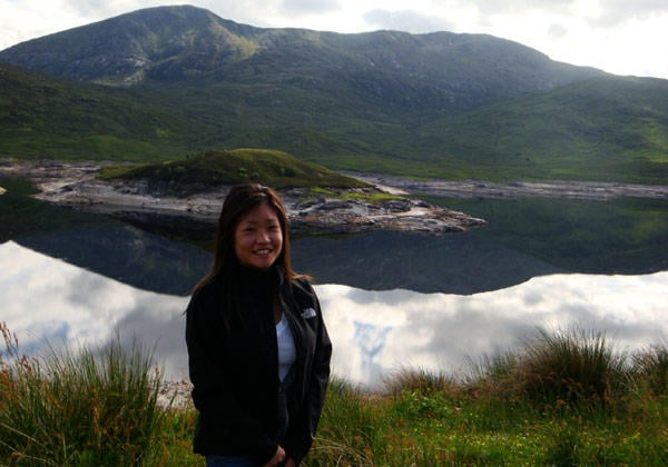 Jessica at a loch in the highlands