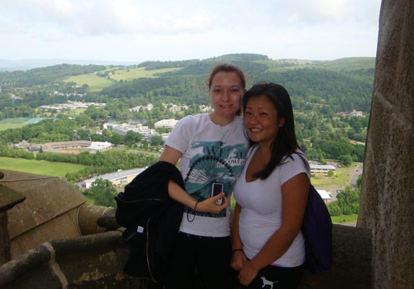 Jessica and Kim atop the William Wallace monument