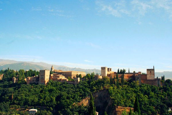 View of the famous Alhambra palace, Granada