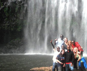 Kelsey on a coffee/waterfall tour in Tanzania
