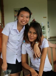 Gabriela and a classmate in Thailand