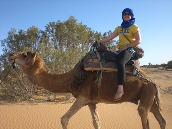 Breanna rides a camel in Morocco!
