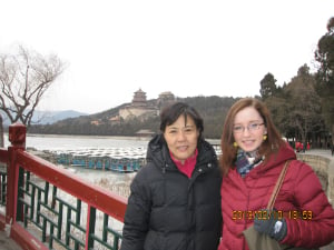two women at the summer palace in beijing