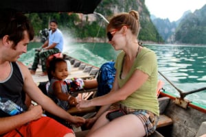 girl on a boat in thailand