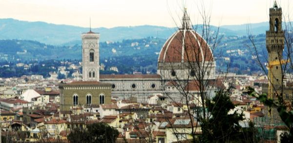 A view of Florence from a terrace in Palazzo Pitti