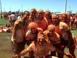 Neal and friends volunteering at the Colour Run!