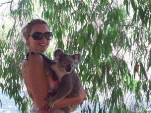 woman with a koala