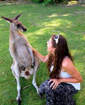 girl and kangaroo