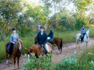 Jacqueline and fellow Leap participants on an early morning horse ride. 