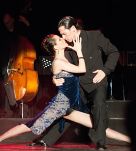 A picture taken at a Tango show, a program inclusion