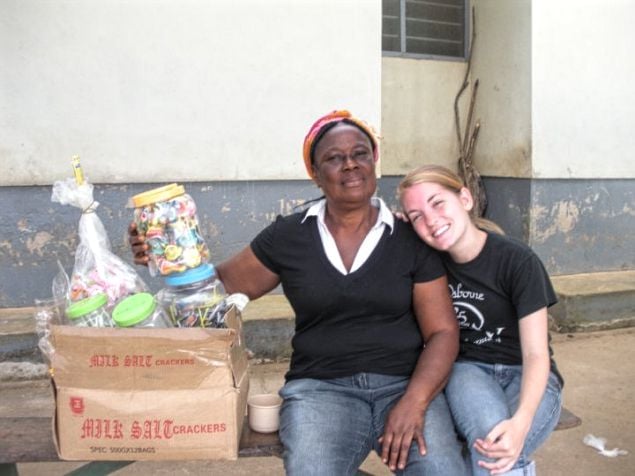 Kait with her host mother in Ghana