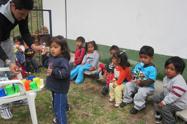 Volunteers will be working with underprivileged children in Ecuador