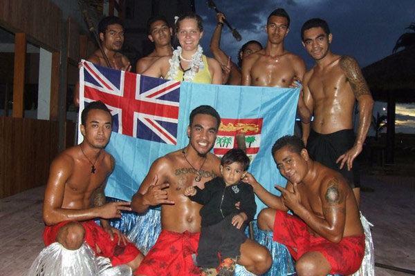 Gwen showing off her new Fiji pride