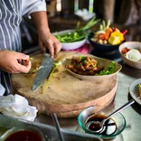 Cambodian Chef creating a traditional dish