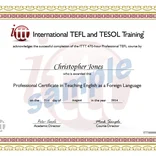 470-hour TESOL Professional Package Certificate Sample