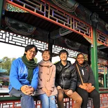 Students at landmark in Harbin