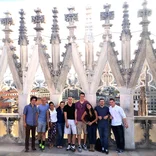 group of students on the Duomo di Milano rooftop