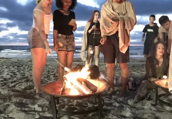 Students at campfire