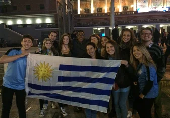 Students show off their Uruguay pride.
