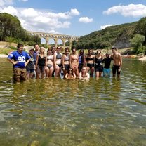 Group shot under Pont du Gard