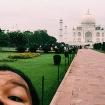 My posing in front of the Taj Mahal 