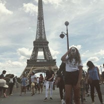 This photo was taken when I first arrived in Paris and went to the Eiffel Tower.