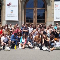 Orientation day! Outside of the University of Barcelona