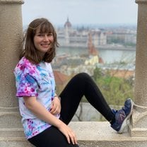 The view from Fisherman's Bastion in Budapest. It's a beautiful view of the Danube River and the Hungarian Parliament building. 