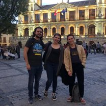 This is a photo of me and two other language assistants from a trip to Toledo