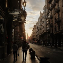 La calle de Paz en Valencia at Sunset