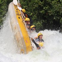 Rafting the Nile with my group 