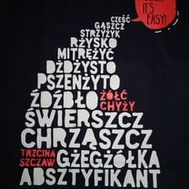 A funny and generous gift from the principal of the elementary school.  These are real Polish words!