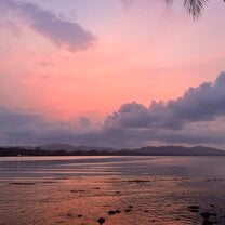 Sunset in Puerto Viejo on the Caribbean Coast