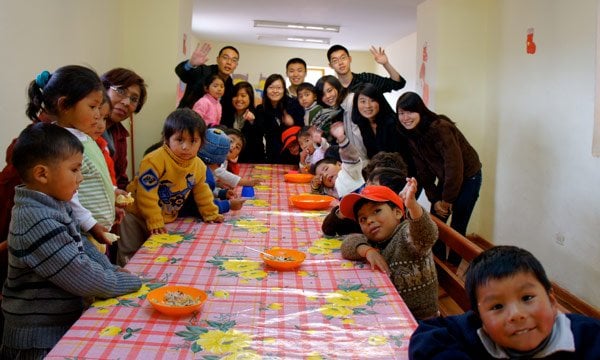 Huili and the team of volunteers at the center for malnourished children