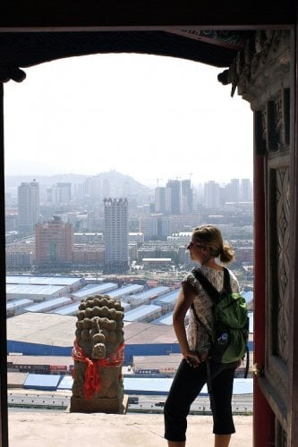 Sarah enjoying the Xining view