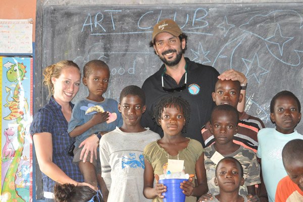 Christos volunteered with children in Zambia with African Impact
