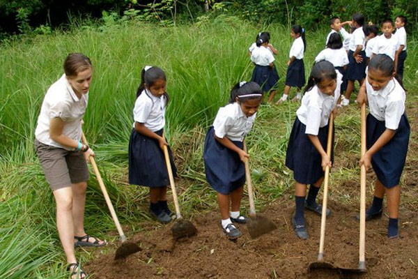 Volunteering outdoors in Panama