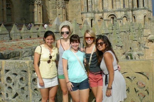 Allison with some friends in Salamanca